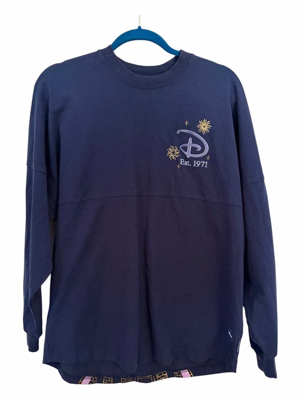 DISNEY Walt Disney World M Cinderella’s Castle Fireworks Spirit Jersey Blue
